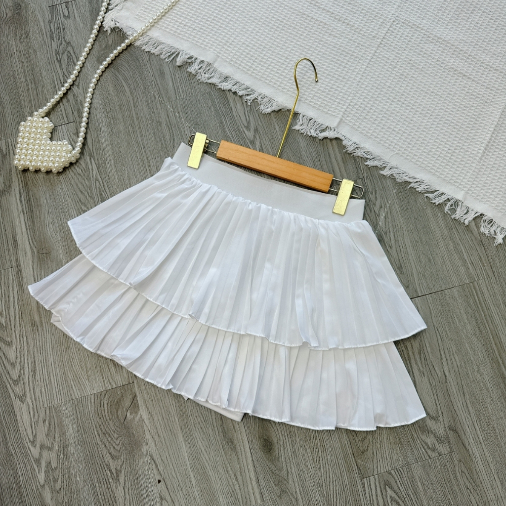 Chân Váy Xếp Ly Bigsize Nữ Dáng Mini Xếp Ly Hai Tầng Có Quần Bảo Hộ Vải Cotton Mềm Mịn CVDL | BigBuy360 - bigbuy360.vn