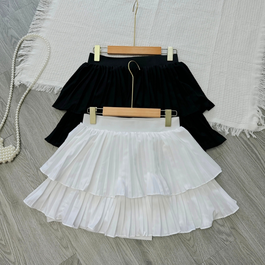 Chân Váy Xếp Ly Bigsize Nữ Dáng Mini Xếp Ly Hai Tầng Có Quần Bảo Hộ Vải Cotton Mềm Mịn CVDL | BigBuy360 - bigbuy360.vn