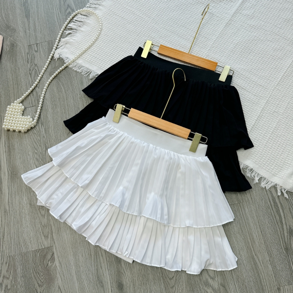 Chân Váy Xếp Ly Bigsize Nữ Dáng Mini Xếp Ly Hai Tầng Có Quần Bảo Hộ Vải Cotton Mềm Mịn CVDL | BigBuy360 - bigbuy360.vn