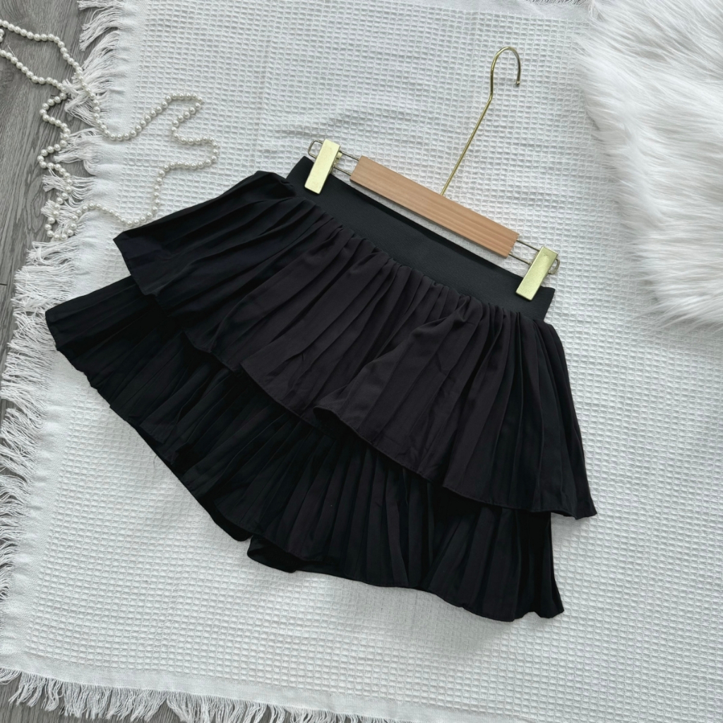 Chân Váy Xếp Ly Bigsize Nữ Dáng Mini Xếp Ly Hai Tầng Có Quần Bảo Hộ Vải Cotton Mềm Mịn CVDL | BigBuy360 - bigbuy360.vn