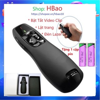 Bút trình chiếu powerpoint chỉ Lazer thuyết trình chiếu Slide không dây 2.4Ghz điều khiển từ xa - mẫu R400