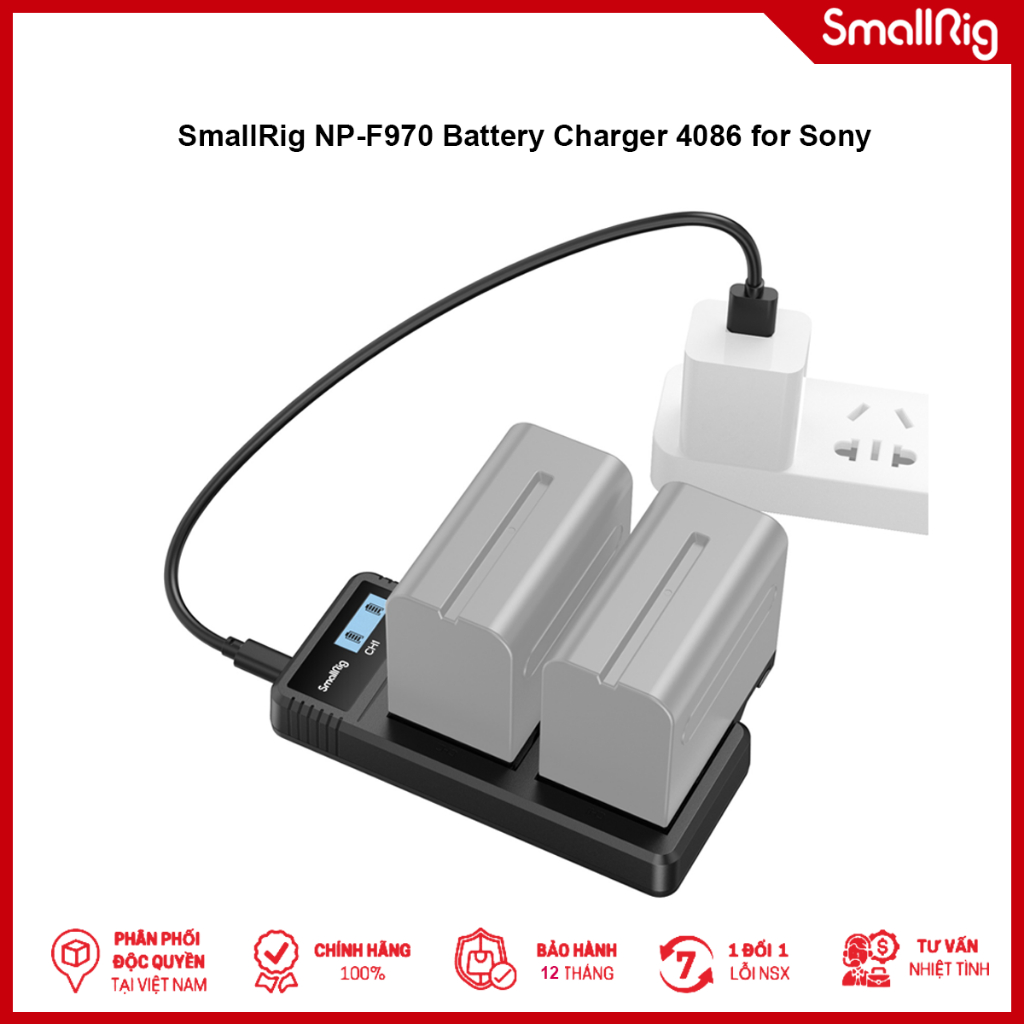 SmallRig NP-F970 Battery Charger 4086 for Sony - Dock Sạc Pin Dành Cho Máy Ảnh Sony - Hàng Chính Hãn