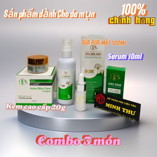 Combo 3 món kem mụn cao cấp 20g serum 10ml sữa rửa mặt 100ml SoCare Dưỡng trắng ngăn ngừa mụn
