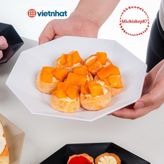 Đĩa kim cương 3 size, đĩa nhựa phíp Việt Nhật đựng đồ ăn cho nhà hàng quán ăn, sang trọng, đẹp mắt