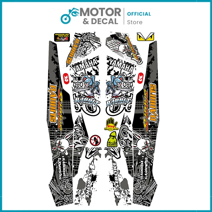 Tem sirius 110cc & 50cc mẫu Rabbit - Tem xe sirius UV cao cấp chống nước , chống phai màu