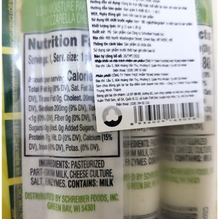 HERITAGE [gói nhỏ 84g / 3 que] PHÔ MAI QUE [USA] Mozzarella String Cheese (bqm)