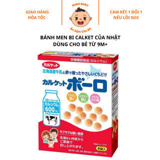 Bánh ăn dặm cho bé 9 tháng, bánh bi men cho bé ăn dặm từ 9m+ calket của nhật, Minh Baby Store