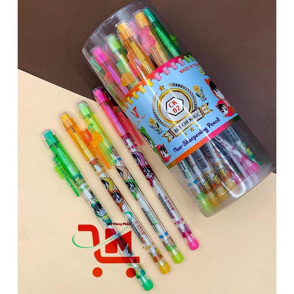 Lon 20 Cây Bút Chì Khúc CK2 GSTAR Màu Dạ Quang / Bút Chì Khúc Thay Ngòi Hiệu GSTAR