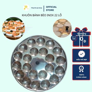 Khuôn Bánh Bèo Inox 22 Lỗ - Khuôn Bánh Bèo Inox Nút Cầm Tay Tiện Lợi Cao Cấp MTA-MART