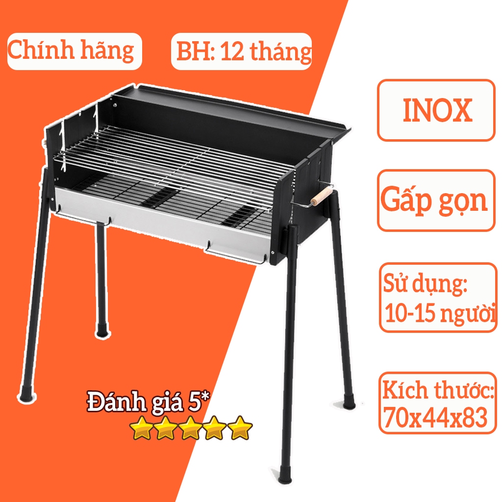 Bếp nướng than gấp gọn QUIN BBQ hàng nhập khẩu cao cấp dùng để nướng ngoài trời phù hợp dã ngoại du lịch