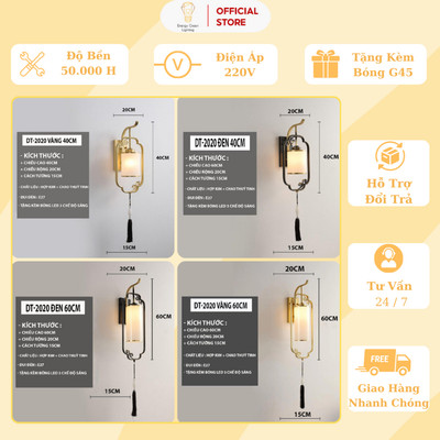 Đèn Tường Energy Green Lighting Cổ Điển DT-2020 (40,60cm) - Decor Trang Trí Phòng Khách - Kèm Bóng G45