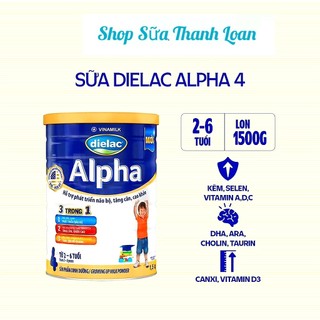 [HSD T2-2026] Sữa Bột Vinamilk Dielac Alpha 4 - Hộp Thiếc 1500gr (Cho Trẻ Từ 2 - 6 Tuổi).