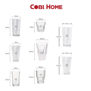 Ly nhựa bát giác trong suốt dùng uống sinh tố hoặc bia, màu trắng - Cobi Home