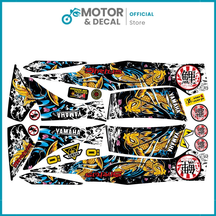 Tem sirius 110cc & 50cc mẫu Cá chép - Tem xe sirius UV cao cấp chống nước , chống phai màu