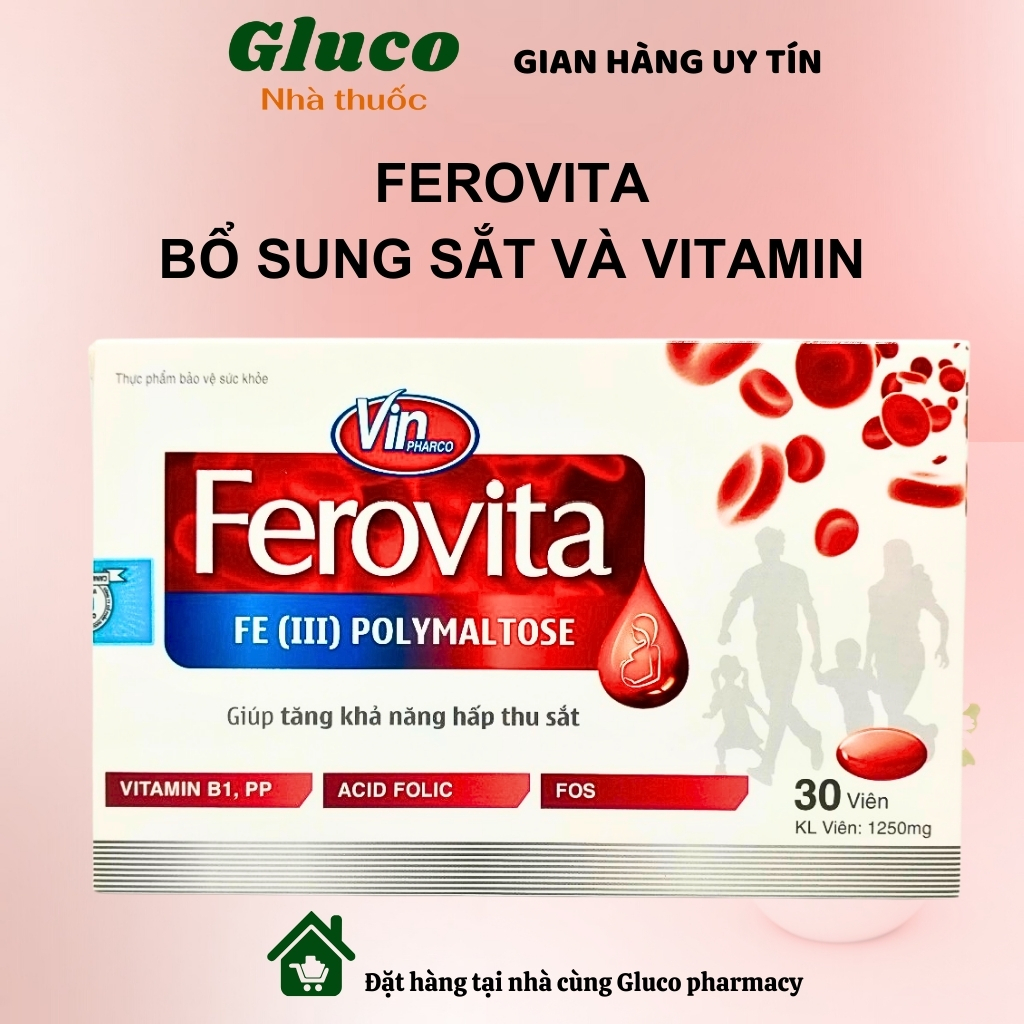 FEROVITA - Bổ sung sắt và vitamin cho cơ thể (Hộp 30 viên)