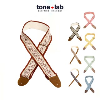 Dây đeo đàn guitar strap LM Products vải cotton & da bò họa tiết thổ cẩm