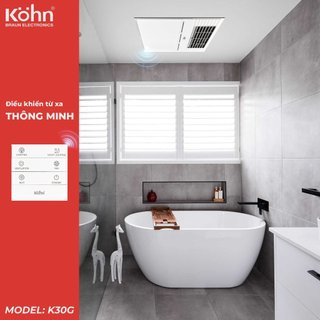 Máy sưởi phòng tắm âm trần k30g 4 trong 1 sưởi ấm, thông gió, quạt mát, chiếu sáng, bảo hành 3 năm