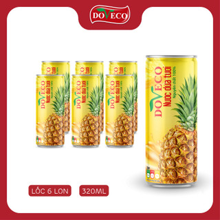 [6 Lon]🍍Nước ép Dứa tươi Việt Nam Nguyên Chất 100%🍍 - Không đường, không chất bảo quản - An toàn cho sức khỏe