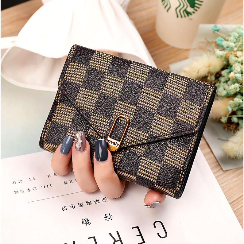 Ví Gấp Mini Họa Tiết Lov.elly Phong Cách Hàn Quốc G09