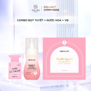 Combo ddvs bọt tuyết dưỡng ẩm hàng hiệu moonlook + cửa sổ tình yêu vệ sinh cấp ẩm phiên bản mới + nước hoa bim