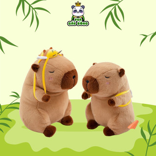 Gấu bông capybara Vua Gấu Bông thú nhồi bông capybara đeo túi ong mền mịn đáng yêu