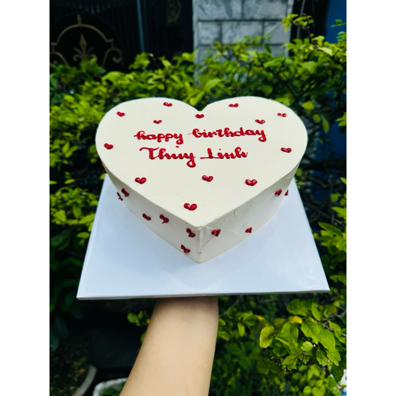 [Hoả tốc HCM] Bánh kem/bánh sinh nhật/bánh kỉ niệm trái tim đơn giản xinh iu