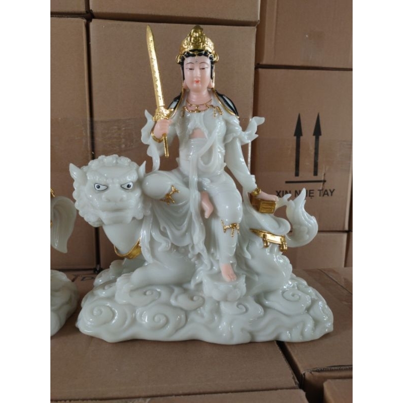 Tượng Văn Thù Bồ Tát cao 30cm