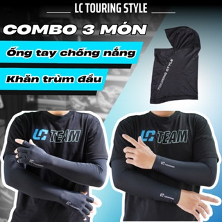  COMBO Ống tay Bao Tay chống nắng & Khăn trùm đầu chất liệu thun co dãn thoáng khí - LC Touring Style 