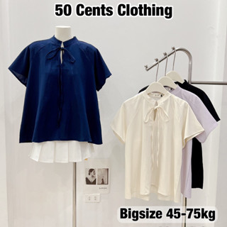 Áo Nữ Buộc Nơ Cổ Tàu Dáng Babydoll Có Bigsize 45-75kg Phong Cách Hàn Quốc (50 Cents Clothing) #241