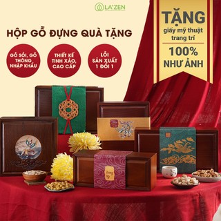 Hộp gỗ đựng quà tặng, Giỏ mây tre đan, giỏ đựng quà cao cấp La'zen