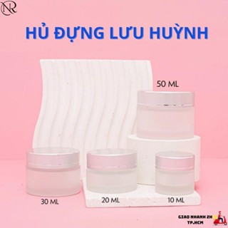 Hũ đựng lưu huỳnh 10g / 20g / 30g / 50g thân mờ nắp bạc và trắng - Hủ thủy tinh chiết kem, mỹ phẩm - Nails red
