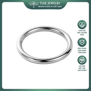 Nhẫn bạc unisex TLEE trơn bo tròn bản rộng bạc nguyên chất TLEE JEWELRY A0283