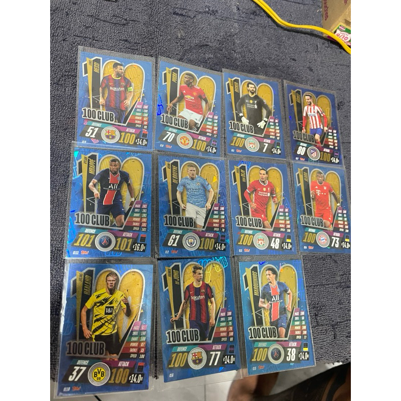 MS06 Trộn Bộ 11 Thẻ Match Attax 100 Club Thẻ Hiếm Câu Lạc Bộ 100 CLB100 Mùa 2020/21 20/21 ( MS 06 )
