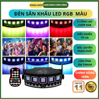Đèn sân khấu LED chớp RGB cảm ứng âm thanh - điều khiển từ xa dành cho sân khấu party, phòng hát karaoke phòng bay ZINKA
