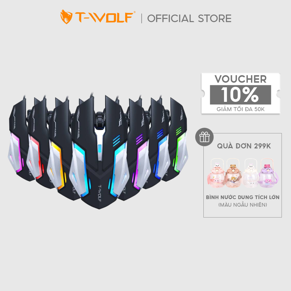 [HOẢ TỐC HCM][Tặng Kèm Bình Nước 150K]Chuột Gaming Có Dây T-Wolf V5