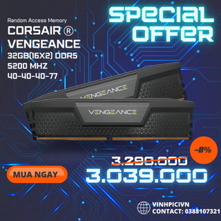 Ram corsair vengeance 32gb 5200mhz ddr5 cmk32gx5m2b5200c40