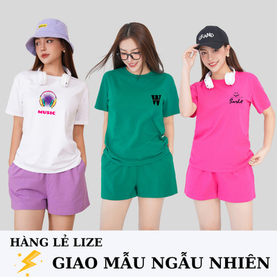 Bộ đồ nữ (áo thun dáng rộng + quần đùi) lẻ size GIAO MẪU NGẪU NHIÊN - LOZA XA011