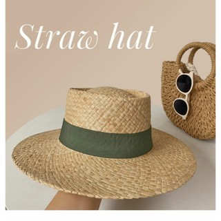 Mũ cói đi biển panama chất liệu raffia nón dáng porkpie sành điệu