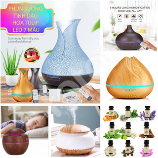 [FREESHIP] MÁY PHUN SƯƠNG, TẠO ẨM, XÔNG TINH DẦU VÂN GỖ NHIỀU HÌNH