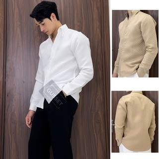Áo sơ mi, áo sơ mi tapta nam cao cấp cổ V, form áo đứng chuẩn đẹp