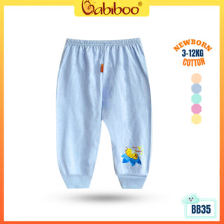 Quần dài cho bé BABIBOO quần dài bé sơ sinh vải cotton mềm mại, đáy bỉm (3kg-12kg) - BB35