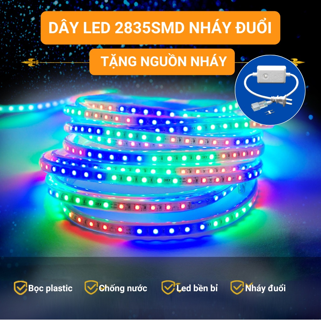 Dây đèn led trang trí 2835 nháy đuổi đa sắc màu , trang trí decor phòng GOHANTO STORE