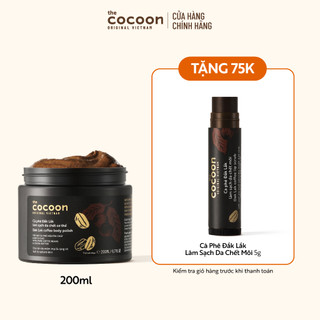 Cà phê làm sạch da chết cơ thể Cocoon 200ml Tặng cà phê làm sạch da chết môi 5g