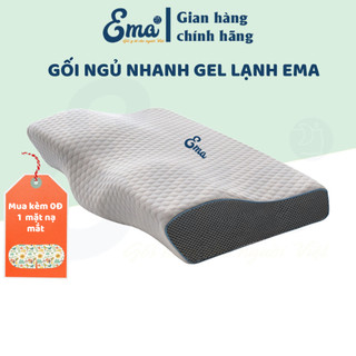  Gối ngủ nhanh cao su non có Gel lạnh EMA - Thiết kể chuẩn công thái học nâng đỡ cổ vai gáy - Chống thoái hoá đốt sống cổ 