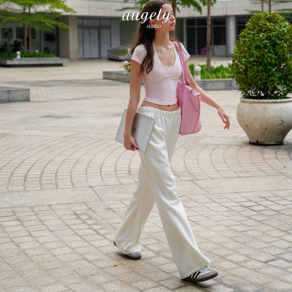 Quần Dài Nỉ Ống Loe Form Rộng Cạp Trễ Augety Studio, HAZEL Sweatpants | BigBuy360 - bigbuy360.vn