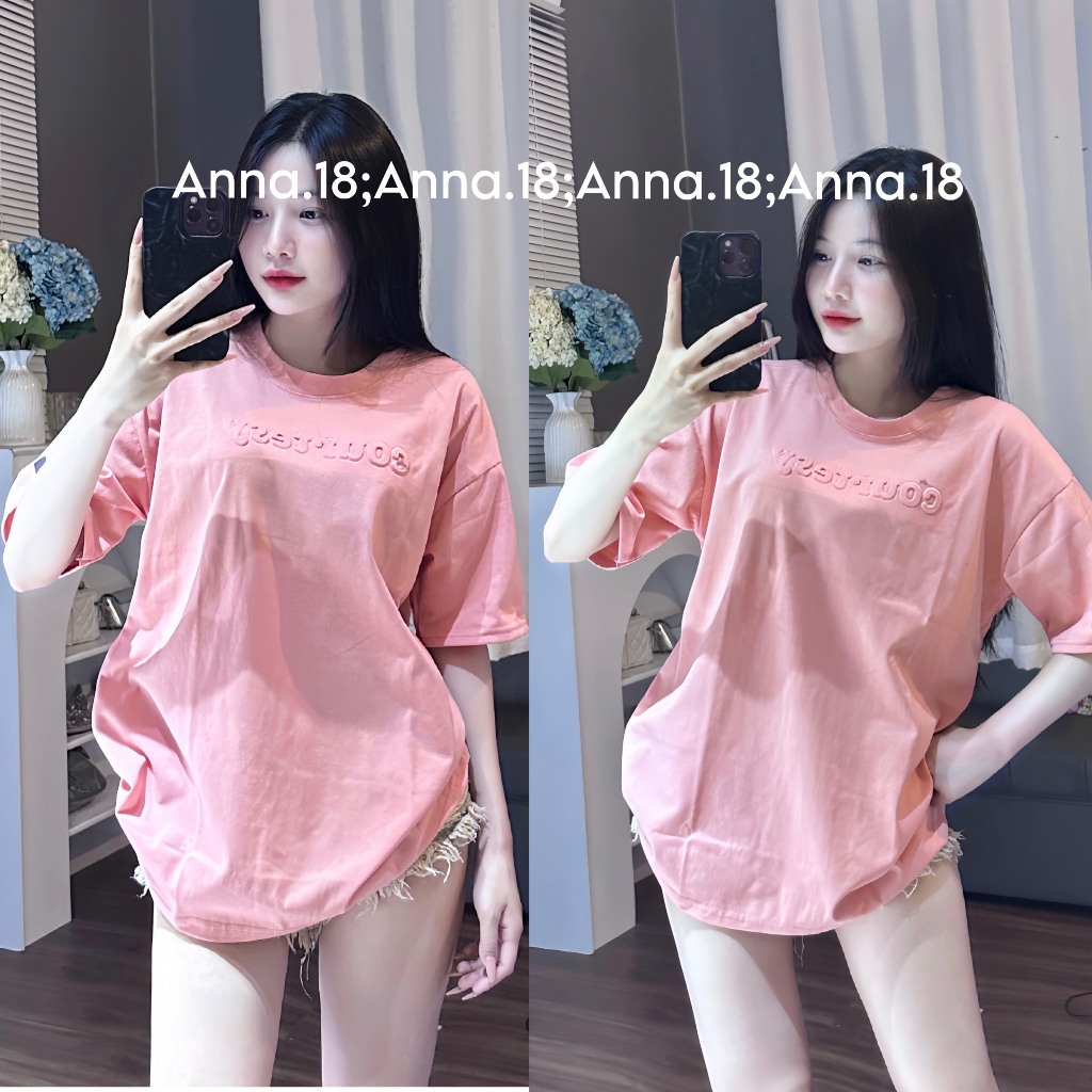 Áo phông cotton khô form rộng dập nổi (courtesy) top nam nữ | BigBuy360 - bigbuy360.vn