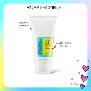 Sữa Rửa Mặt Cosrx Low pH Good Morning Gel Cleanser chiết xuất tràm trà cho da dầu, da mụn, da khô( 150ml )
