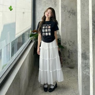 chân váy maxi voan dáng dài 3 tầng kiểu xinh đi biển mix đồ xinh