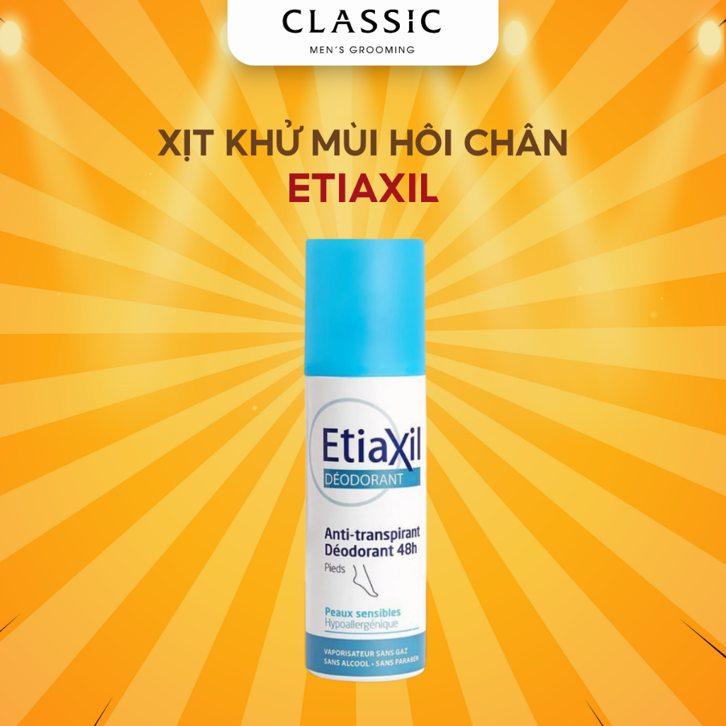 Xịt Khử Mùi và Ngăn Mồ Hôi Chân Etiaxil Déodorant Anti-Transpirant 48h Pieds 100ml