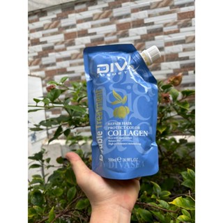 Dầu hấp DIVA collagen, Kem ủ tóc DIVA chính hãng phục hồi tóc hư tổn khô xơ DIVA 500ml